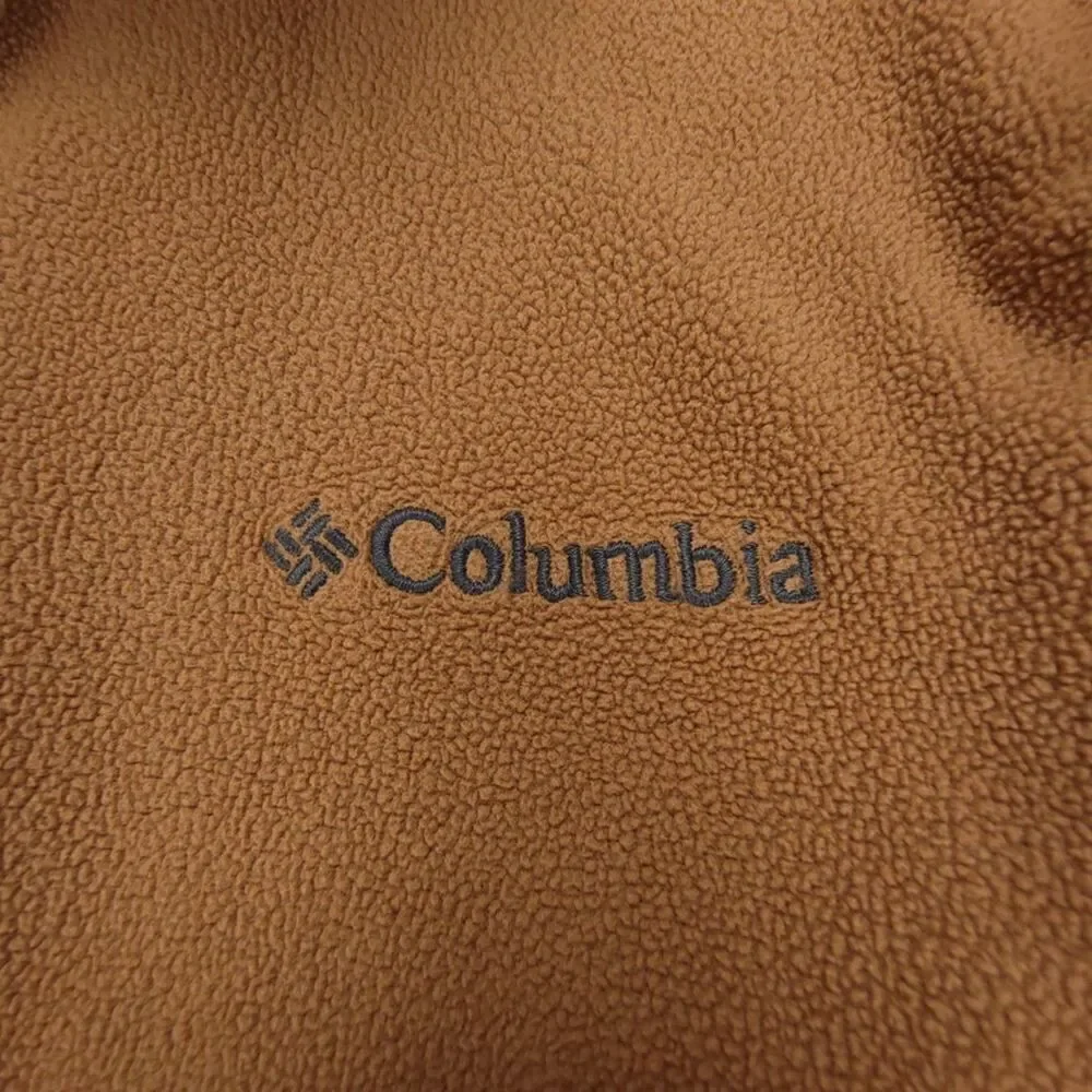 COLUMBIA Klamath Range II Half Zip Fleece Pullover Sweater Mens XXL Tan Brown